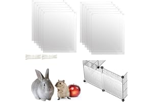 Guangyu 12 piastre di protezione delle urine in plastica trasparente, 26 x 21 cm, con 100 nastri, fodera laterale, previene perdite di urina per conigli, porcellini d'India, criceti, cincillà e altri