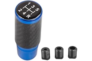 muge racing Gear Shift Knob，Car Gear Knob Shifter 5 Speed Universal Aluminum Gear Shifter Stick with 3 Adapters(Blue)