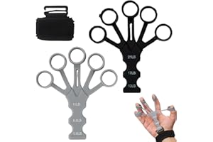 RAYKCE 2 Pcs Hand Grip Strengthener, Grip Musculation Avant Bras, 6 Niveaux de Résistance Exerciseur de Doigt, Main Poignet Hand Gripper pour l'entraînement Musculaire, Soulagement du Stress(Noir et Gris)