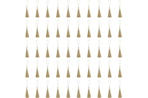 FUZLPNAG 50 PCS pompons dorés en soie faits à la main pour,Mini Glands,Soie Glands avec Boucle,Petit Glands Pendentif