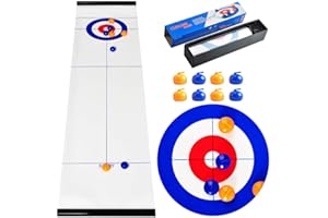 RXINLUCKY Tabletop Curling Game,Curling Game,Portable Team Board Games,Tabletop Training Family Party Games for Kids and Adults Indoor, Travel