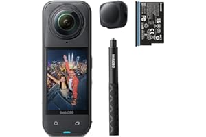 Insta360 X5 Paquete de Principiante - Cámara 8K 360° Resistente al Agua, líder con Poca luz, Efecto Selfie Stick Invisible, Lente Dura y reemplazable, batería de 3h, antiviento Incorporado