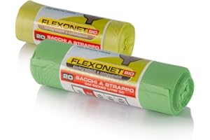 MATER-BI 10 Sacchi biodegradabili cm. 90 x 120 LT rotolo grandi robusti XXL antigoccia fondo rinforzato compostabili 100% UNI EN 13432 frazione organico umido raccolta differenziata sacchetti