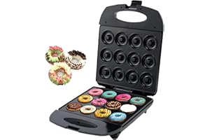 ‎SOKANY SOKANY SK-821 1200W Donut Maker, Mini-Donut-Maker für 12 Mini-Donuts, Antihaftbeschichtung, Automatische Temperaturregelung, BPA-frei