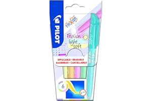 ‎PILOT PILOT - 6er-Set Frixion Light Soft - Radierbarer Textmarker - Pastellfarben: Pastellpink, Gelb, Violett, Blau, Orange, Grün - Keilspitze für feine oder breitere Linien