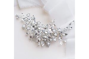 Unicra mariée mariage peigne à cheveux cristal accessoires de cheveux strass pièces de cheveux de mariée pour les femmes (argent)