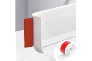 MEYUXG Listwy Przypodłogowe PCV, Listwy Przypodłogowe Samoprzylepna 10cm x 5 metry, Dekoracyjne Listwy Przypodłogowe, Listwy Przejściowe do ścian i Podłóg nadaje się do Salonu, Kuchni, Sypialni (Biały)