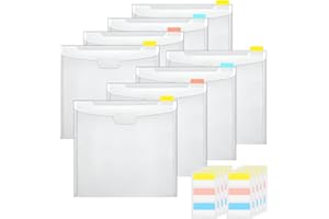 SHENRONGTONG Papieraufbewahrung für Scrapbooks, transparent, 30,5 x 30,5 cm, mit Haftindex-Tabs, für Kunst und Handwerk, Scrapbook-Papier-Organisation