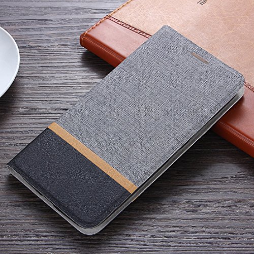 Funda Nokia 3  SunFay Cartera Carcasa Flip Folio Caja Piel PU Suave Super Delgado Estilo Libro Soporte Plegable para Nokia 3 - Gris