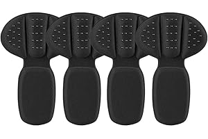 SHUNCHG 4 Pair Back of Heel Cushion Pads, Mesh Adhesive Heel Grips Inserts for Boots, Reusable Heel Guards Liners for Women Men, Shoe Too Big, Anti Blister Shoe Liners Heel Protectors (Black, 2 Pairs)