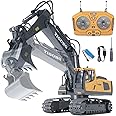 Ramokdu Rc Excavator 11 Channel Rc Excavator Truck Toys Metal Shovel, 1/20 Remote Control Construction Vehicles Tractor, 2.4Ghz Boy Toy Gift for Kids and Adults - Multi