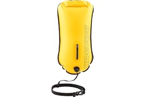 CRESSI Glide Pro Swim Buoy 28L Yellow - Bouée Jaune de Signalisation, Gonflable, Haute Visibilité et Pratique, pour Les Nageurs, Plongeurs et Triathlètes Lors d'Activités en Mer ou en Eaux Libres