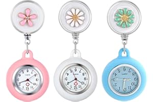 Nizirioo Reloj Enfermera Accesorios Enfermeria Relojes: Regalos para Enfermeras Reloj de Bolsillo Clip Retráctil para Médicos Estudiantes Enfermera Relojes de Enfermera