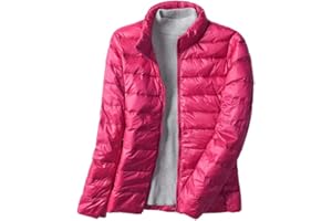 HONGBI Mujer Chaqueta Plumiferos Ligeros y Fino de Invierno Slim Corto Abrigo Plumas con Cuello Alto Plegable Cálida Chaqueta Acolchada de Pluma Cazadoras Casacas Parka Exteriores Tallas Grandes