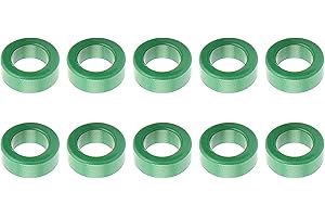 YOKIVE 10 Pcs Tore Ferrite Noyau, Puissance Transformateur Ferrite Tore Noyaux, Retenue Interférence, Bonne pour Inducteur Bobines (Vert, 22 x 14 x 8mm)