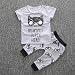 Internet Baby Infant Boys Girls Outfit Printed T-shirt Tops+Pants Clothes 0-24 Months (6-12Months, Grey)