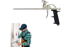 BAVOOTY Pistola per Schiuma Poliuretanica,Pistola a Schiuma Rivestita,Pistola di Schiumatura,Pistola Schiuma Metallo,Pistola Schiuma Espansa PU per Sigillare,Riempimento,Sigillare,Uso Domestico e Ufficio