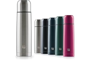 Blumtal Termos Caffè in Acciaio Inox Doppia Parete, Borraccia Termica per Bevande Calde e Fredde, Tappo Quick-Press, 1000ml, Acciaio