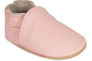 HMIYA Zapatos de Cuero Suave para bebés Antideslizante Pantuflas Infantiles Suave Patuco de Suela Suave Niño Niña 0-6 Meses 6-12 Meses 12-18 Meses 18-24 Meses