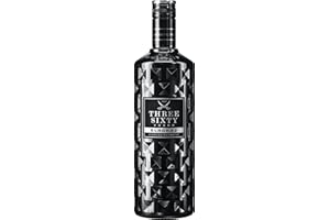 ‎THREE SIXTY THREE SIXTY VODKA | Black 42 | Diamond filtrated Vodka | In der einzigartigen schwarzen Facettenschliff-Flasche | 0,7L | 42%