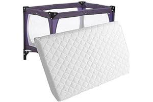 Adam Icon Travel Cot Mattress 95 x 65 x 5cm - Fully Breathable/Removable Anti Allergenic Quilted Cover - Toddler Bedding Nursery Protector White