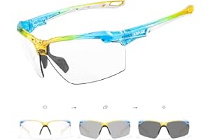 KAPVOE Photochromatische Selbsttönend Fahrradbrille Herren Damen Sportsonnenbrille Klar Radsportbrille UV400 Schutz TR90 Rahmen Sonnenbrille für MTB Radsport Radfahren Triathlon Rennrad Brille