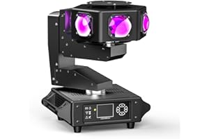 FIERYZEAL Moving Head Led 240W Discolicht Strobo-Effekt Partylicht 360°rotation continue Achse stufenlos drehbar Bühnenlicht für Familie Die Party Klub Hochzeit Geburtstag Nachtclub Bühnenbeleuchtung