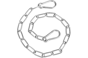 Amabro 51cm Chaine Acier Inoxydable,Chainette Acier Inoxydable,Chaîne En Acier Inoxydable Serrure De Portail Avec Fermoirs À Ressort Pour Clôtures Extérieures Chaînes En Spirale