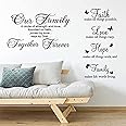 2 Sheets Bible Verse Wall Decals Wall Stickers Faith Hope Love Family Inspirational Wall Stickers Bible Verse Scripture Motivational Sayings Sticker for Home Classroom Living Room Wall Decor(Classic)