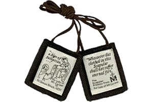 Venerare Catholic Brown Scapular | Mt. Carmel | 20' Cord Length | White or Brown Cords | Great Christian Gift for Baptism, First Holy Communion and Confirmation