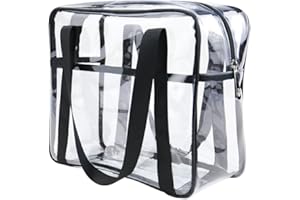 Yuanu Transparent PVC Zipper Maquillage Sac À Main Grande Capacité Multi-Fonction Sac De Rangement Impression D'Écran Imperméable Durable Voyage Trousse De Toilette