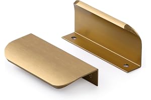 SYZOW 6 pièce Invisible Laiton Brossé Poignee de Meuble Cuisine - poignee de cuisine Poignée de Poignée Meuble Entraxe 64mm