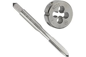 Aceteel 1/4"-20 UNC HSS zestaw do kranu i matrycy, gwint maszynowy i okrągły gwint matryca prawa ręka