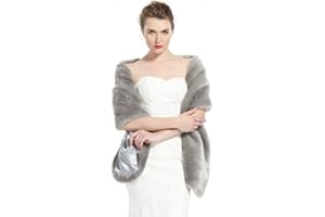 BEAUTELICATE Scialle Stola Donna Pelliccia Scialli Sciarpa Coprispalle Elegante per Matrimonio Invernale Cerimonia Sposa Damigella