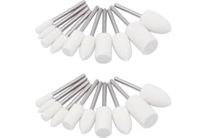 NIUPIKA - Set di punte per lucidatura con mandrini in feltro di lana, set di punte per smerigliatura a forma di cilindro, accessori per trapano rotativo, attacco da 0,3 cm