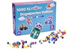 Happy Price Toys Lot de 1 000 perles à repasser Maxi XL 10 mm ton uni, grandes perles à repasser de 10 mm pour enfants à partir de 3 ans. Happy Price Toys. (compatible avec toutes les plaques à stylo