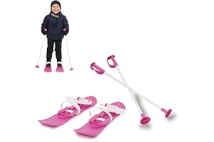 Jamara 460384 - Snow Play Funny Carve 1st step 42 cm rosa fucsia – Costruzione aerodinamica, Anelli di fissaggio regolabili e sicuri, Sup. antiscivolo superiore