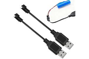 Funver 2 stycks Laderkabel RC Universell, Batteriladdare 3,7V USB Används på RC Leksaker Biler TANK Lastbilar Tåg Båtar (3,7V)