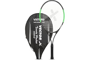 Vector X VXT-520-1 Strung Tennis Racquet | For Men and Boys | Material: Aluminum | Super Lightweight | Beginners to Intermediate Level
