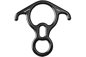 2win2buy 2win2buy Rescue Figure 8 Abseilgerät, Aluminiumlegierung 50KN Abseilgerät mit gebogenem Ohr zum Sichern und Abseilen – UIAA-ZERTIFIZIERT