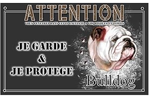 Pets-easy Je Monte la Garde personnalisée Bulldog - pré percée et vis proposées. De 30 cm à 15 cm…