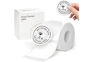 ‎NIIMBOT NIIMBOT Etiketten Selbstklebend Kompatible mit NIIMBOT B1/B21/B3S Thermo Etikettendrucker,Thermo Papier für Schule, Zuhause, Büro, Kleine Unternehmen (Weiß-Runden-50 x 50mm)