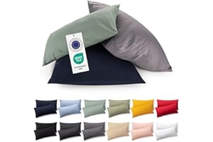 Blumtal Fodera per Cuscino Jersey 70x90 in Set da 2 - Fodere per Cuscino 70x90 in 100% Cotone Certificato OEKO-TEX - Fodera Morbida 70x90 cm con Cerniera - Grigio