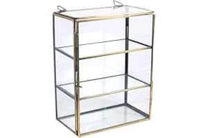 CAPRILO. Vitrina Decorativa Colgante de Cristal y Metal para Exposición. Joyeros. Adornos y Esculturas. Decoración Hogar. Muebles Auxiliares. Regalos Originales. 18 x 10 x 23.