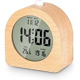 Wooden Smart Alarm Clock Digital Alarm Clock Snooze Modules | Wooden Alarm Clock, LCD, Table Clock Nightstand, with Batteries