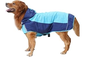 PETCUTE Imperméable pour Chien avec Réglable Capuchon,Imperméable Chien avec Bandes Réfléchissantes,Trou pour Harnais,Imperméable,Veste de Pluie pour Petit Moyen Gros Chiens,Manteau De Pluie Chien