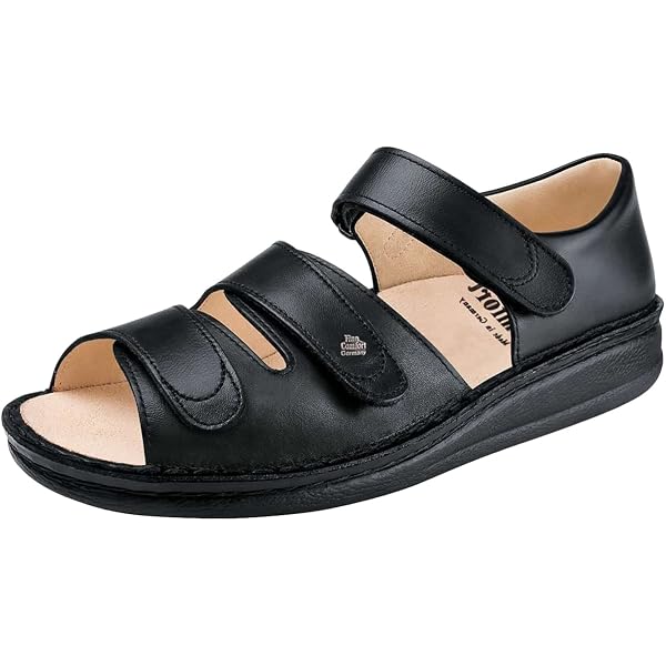 Finn Comfort Tunis 1511-390518 Sandalo Uomo/Donna In Nubuk - Blu - Suola PU - Chiusura A Strappo