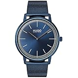 Hugo Orologio Analogico al Quarzo da Uomo con Cinturino in Maglia Metallica in Acciaio Inossidabile Blu - 1520011