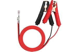 HuaLiSiJi Pinzas para Cable de Bateria 12V 24V 14AWG 30A, Pinzas Cocodrilo Bateria con Terminal Eléctrico Plano de 6,3 mm, Material de Cobre Puro con Fundas Aislantes (1m)