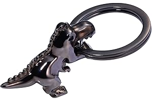 TROIKA K-REX KR17-39/GM – Portachiavi – T-Rex, tirannosauro, dinosauro, dinosauro, – metallo pressofuso lucido – grigio gunmetal